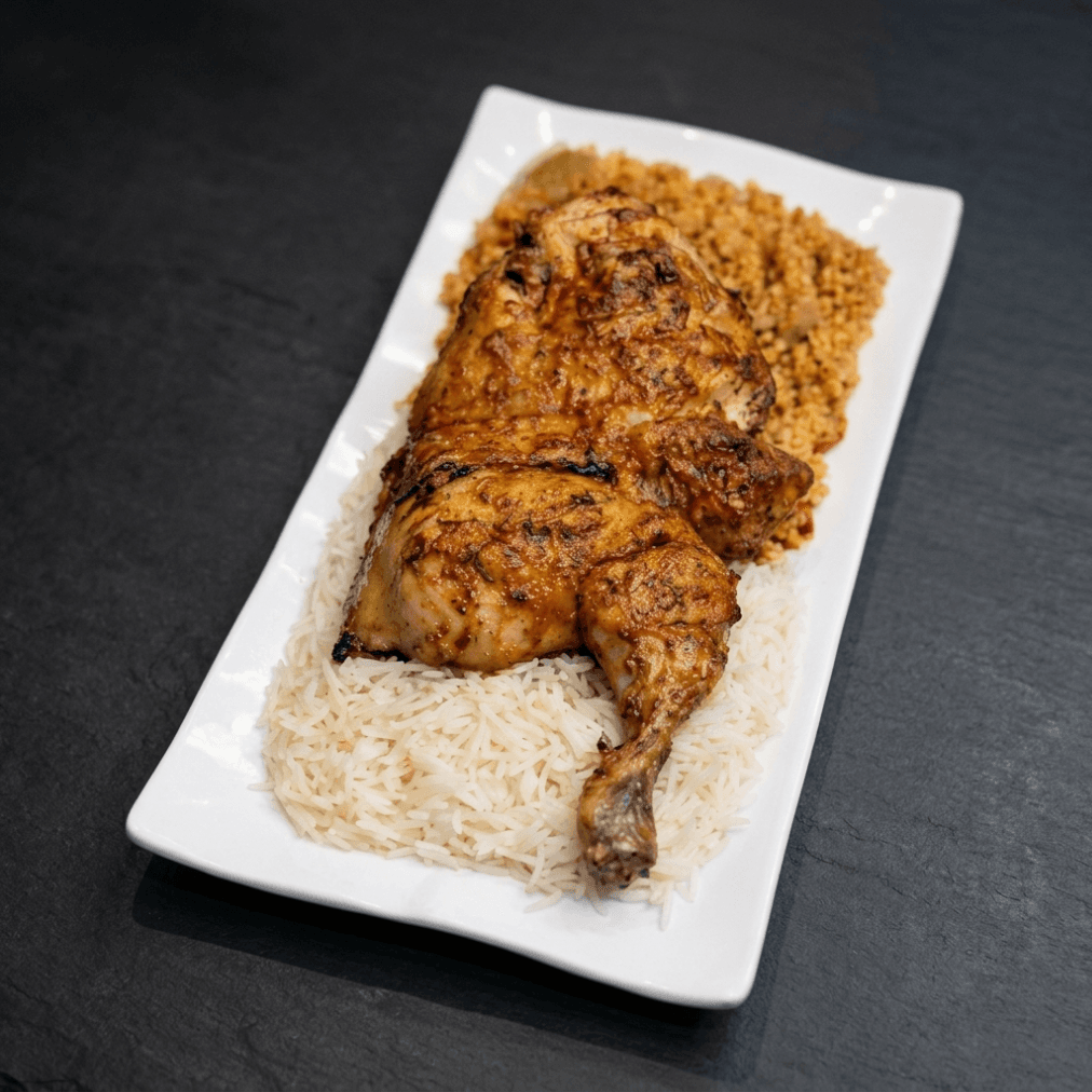Half chicken Grilled on charcoal